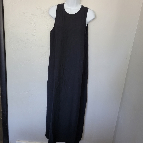 Eileen Fisher Women's Black Maxi Dress Sleeveless Keyhole Back Tank Top Sm Med - Picture 1 of 8